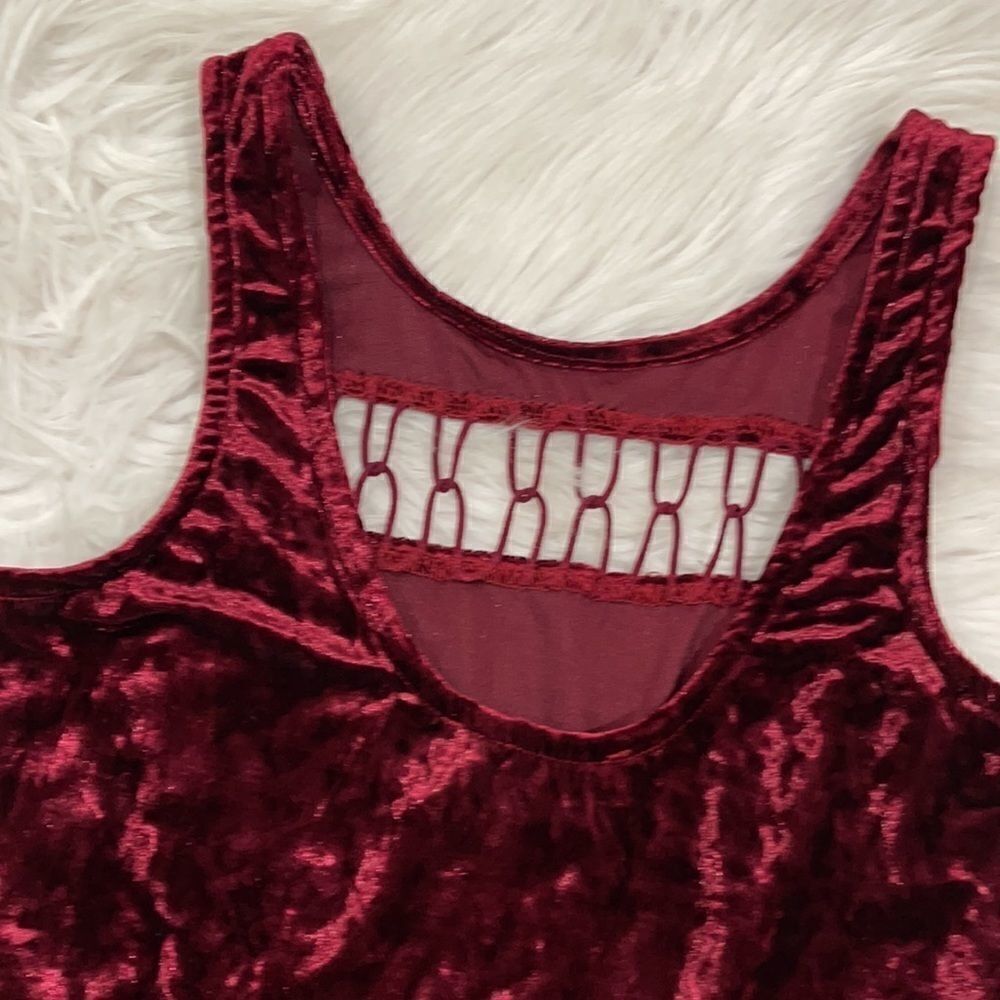 STARING At Stars Crushed Velvet Cutout Bodysuit M - Picture 9 of 15